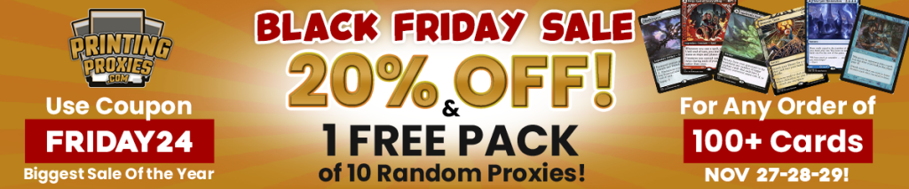 friday sales 20% off mtg proxies